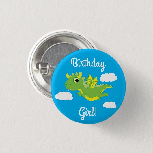 Dragon Cute Kind Birthday Ronde Button 3,2 Cm (Voorkant /achterkant)