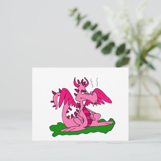 Dragon Cute overschrijven Briefkaart (Staand voorkant)