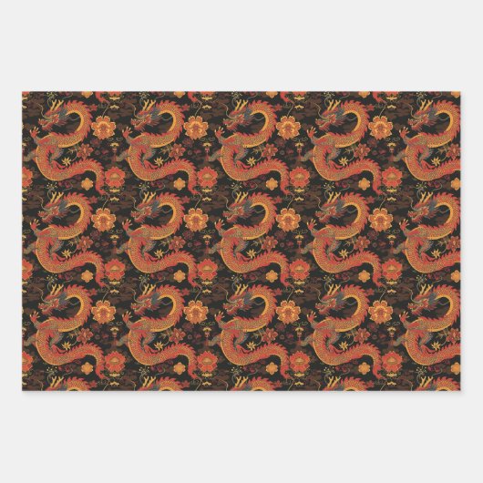 Dragon Dance Wrapping Dans Inpakpapier Vel (Voorkant)