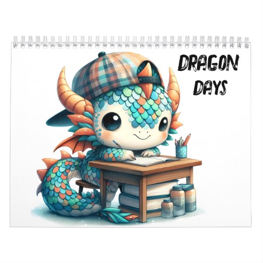 Dragon Days Geïllustreerde Stijl Kinder Kalender (Hoes)