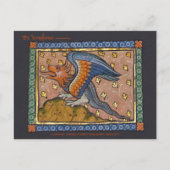 Dragon decorative gold leaf medieval CC0891 Briefkaart (Voorkant)