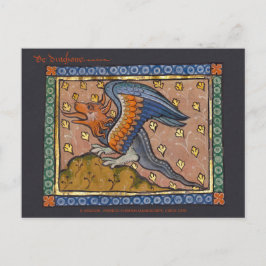 Dragon decorative gold leaf medieval CC0891 Briefkaart