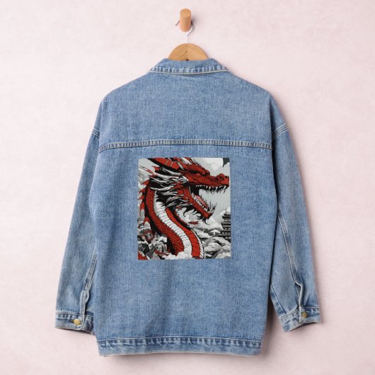 Dragon Denim jas maakt modieus design Denim Jacket (Hangar)