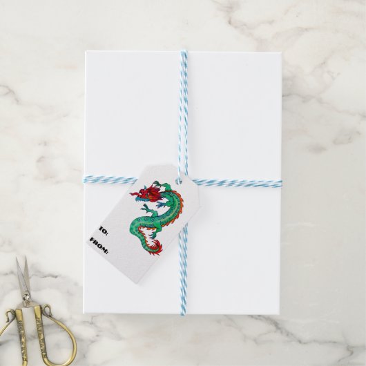 Dragon Design op Gift Labels Cadeaulabel (Met Touw)