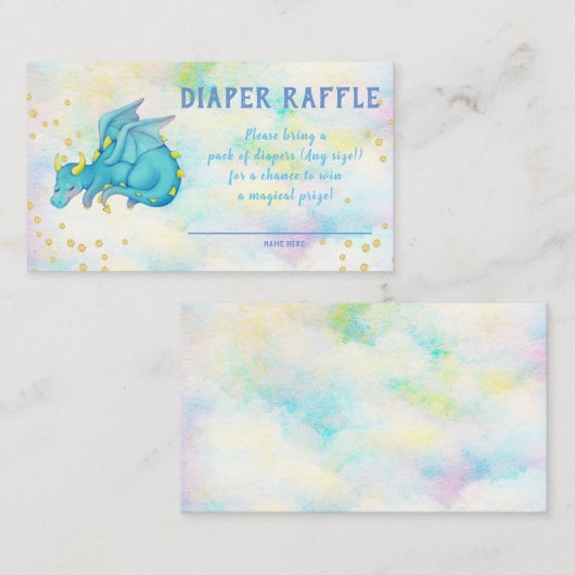 Dragon Diaper Baby shower Enclosure Kaart (Voorkant / Achterkant)