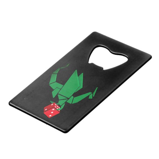 Dragon Dice Bottle Open Creditkaart Flessenopener (Voorkant Gekanteld)
