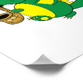 Dragon die Saxophone Muziek speelt Poster (Hoek)