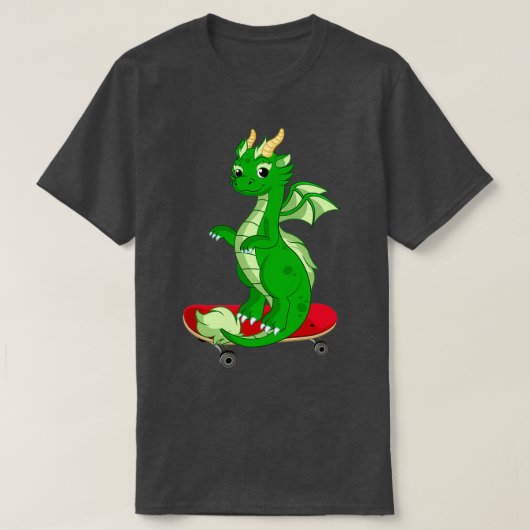 Dragon die skateboard speelt Funny Good Dragon Ska T-shirt (Design voorkant)