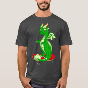 Dragon die skateboard speelt Funny Good Dragon Ska T-shirt