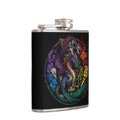 Dragon Dierenportret Glas in lood Wildlife Gratis Heupfles (Rechts)