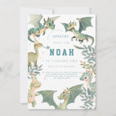 Dragon & Dino eerste verjaardag Kaart (Voorkant)