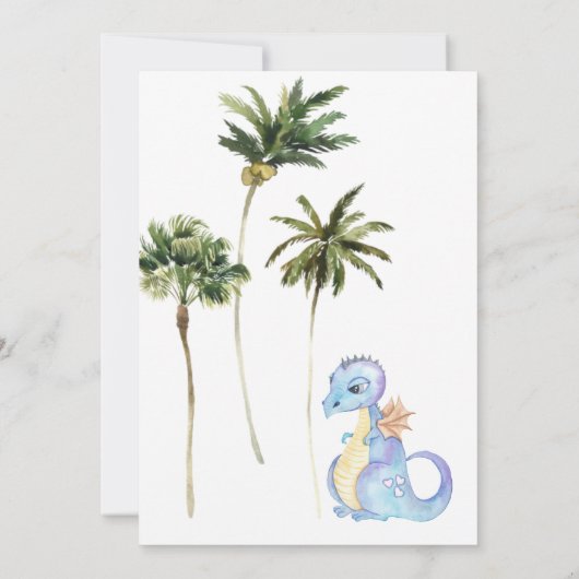 ** Dragon Dinosaur 2 TWO AR21 Foto Verjaardag Kaart (Achterkant)