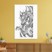 Dragon Dotwork Ryu Canvas Afdruk (Insitu (Woonkamer))