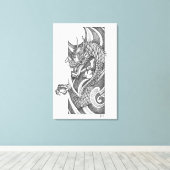 Dragon Dotwork Ryu Canvas Afdruk (Insitu (Houten vloer))