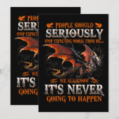 Dragon draak sternese cadeautjes voor mannen vrouw kaart (Voorkant / Achterkant)