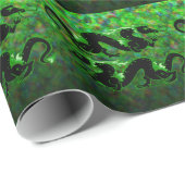 Dragon Dragon Black en Green Cadeaupapier (Rol Hoek)