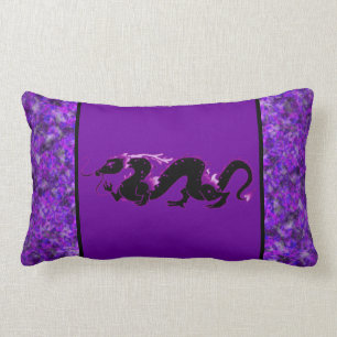 Dragon Dragon Black en Paars Kussen