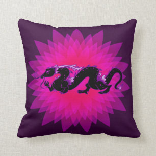 Dragon Dragon Black en Paarse Starburst Kussen