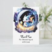 Dragon Dreams: Baby shower Get-Together Bedankkaart (Staand voorkant)