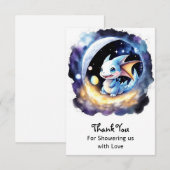 Dragon Dreams: Baby shower Get-Together Bedankkaart (Voorkant / Achterkant)
