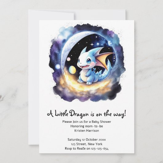 Dragon Dreams: Baby shower Get-Together Kaart (Voorkant)