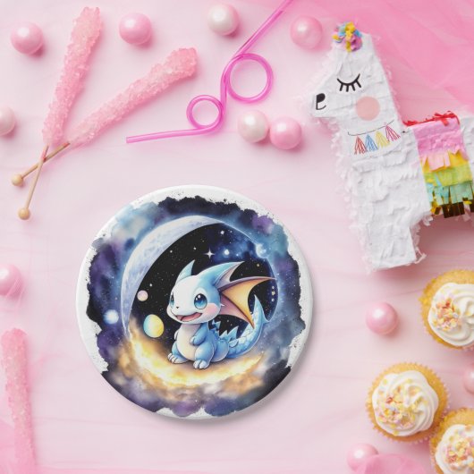Dragon Dreams: Baby shower Get-Together Papieren Bordje (Feest)