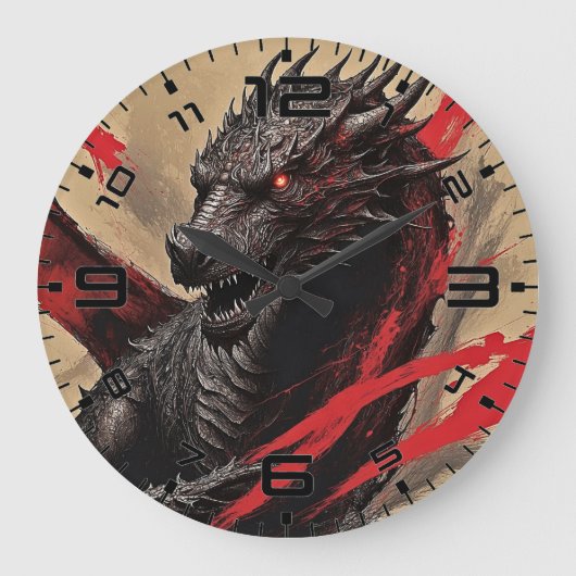 Dragon Dreamscape Wall Clock Grote Klok (Voorkant)