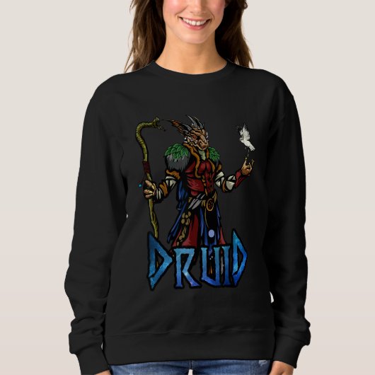 Dragon Druid D20 Roleplay Rpg Fantasy Tabletop Trui (Voorkant)