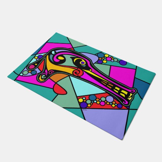 Dragon Duck Pop Art en je rug. en ideeën Deurmat (Schuin)