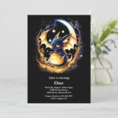 Dragon eerste verjaardag kaart (Staand voorkant)