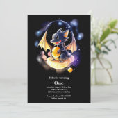 Dragon eerste verjaardag kaart (Staand voorkant)