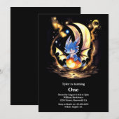 Dragon eerste verjaardag kaart (Voorkant / Achterkant)