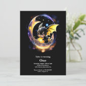 Dragon eerste verjaardag kaart (Staand voorkant)