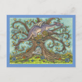 DRAGON-EIEREN, MEDIEVAL LAIR, FANTASY FOLK ART Bla Briefkaart (Voorkant)