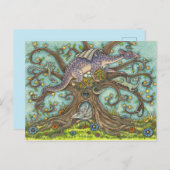 DRAGON-EIEREN, MEDIEVAL LAIR, FANTASY FOLK ART BRIEFKAART (Voorkant / Achterkant)