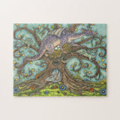 DRAGON-EIEREN, MEDIEVAL LAIR, FANTASY FOLK ART LEGPUZZEL (Horizontaal)