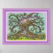 DRAGON-EIEREN, MEDIEVAL LAIR, FANTASY FOLK ART POSTER (Voorkant)