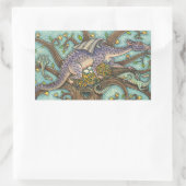 DRAGON-EIEREN, MEDIEVAL LAIR, FANTASY FOLK ART RECHTHOEKIGE STICKER (Tas)