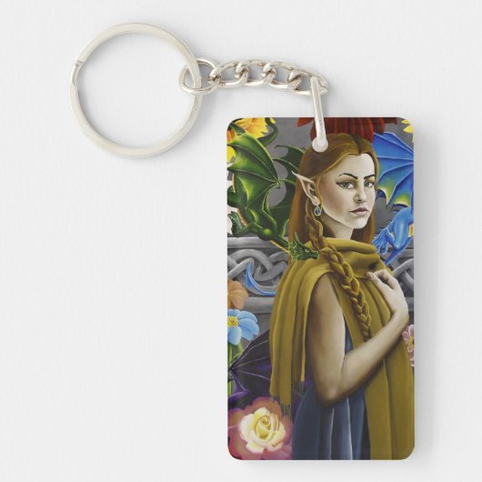 Dragon Elf Bloemtuin Sleutelhanger (Voorkant)