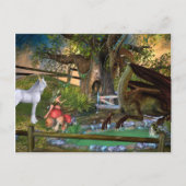 Dragon Elf Fairy Unicorn Fantasy Landschap Briefkaart (Voorkant)