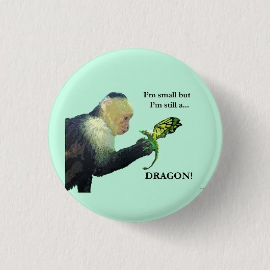 Dragon en aap ronde button 3,2 cm (Voorkant)