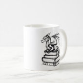 Dragon en Books Line Art Koffiemok (Voorkant rechts)
