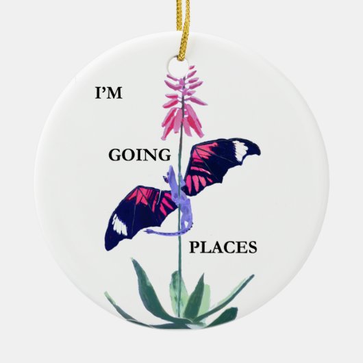 Dragon en Cactus Keramisch Ornament (Voorkant)