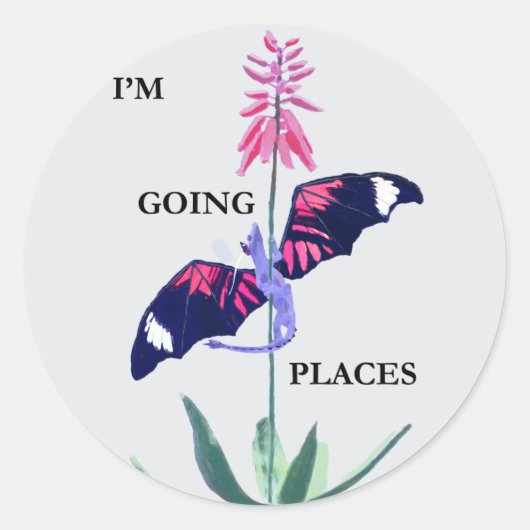 Dragon en Cactus Ronde Sticker (Voorkant)