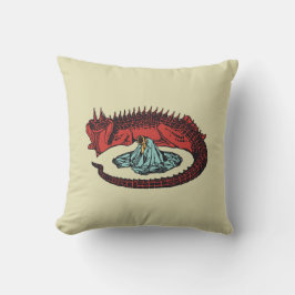 Dragon en Dragon queen Art Nouveau stijl Gooi Kussen
