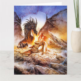 Dragon en een Lady-Wenskaart Kaart