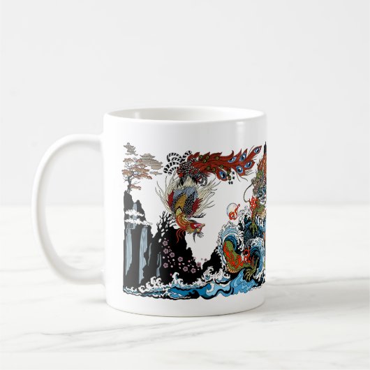 Dragon en Feng Huang. Illustratie van Insima Koffiemok (Links)