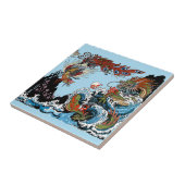 Dragon en Feng Huang. Illustratie van Insima Tegeltje (Zijkant)