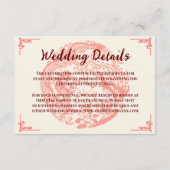 Dragon en feniks beige chinese bruiloft details informatiekaartje (Achterkant)