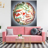 Dragon en feniks stencil canvas afdruk (Insitu (Woonkamer))